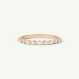 0.32 TCW Round & Marquise Cut Lab-Grown Diamond Half Eternity Wedding Band