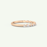 0.32 TCW Round & Marquise Cut Lab-Grown Diamond Half Eternity Wedding Band