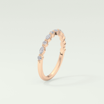 0.32 TCW Round & Marquise Shaped Lab Grown Diamond Wedding Band