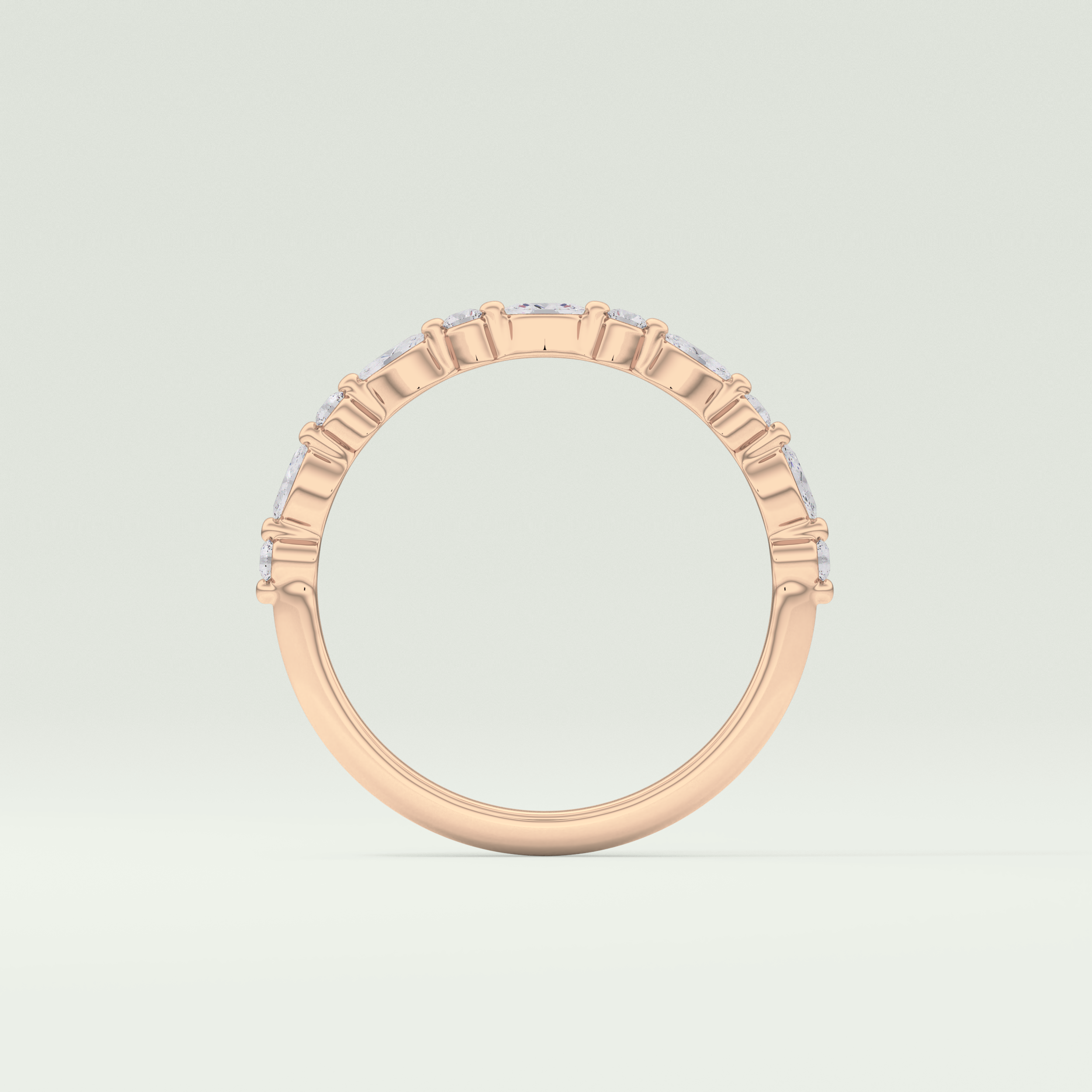 0.32 TCW Round & Marquise Shaped Lab Grown Diamond Wedding Band