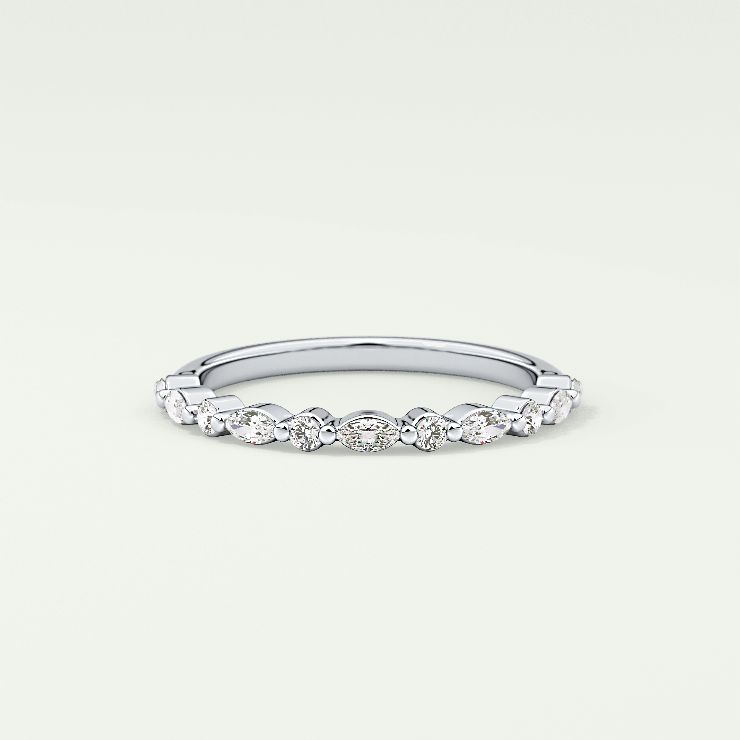 0.32 TCW Round & Marquise Shaped Lab Grown Diamond Wedding Band