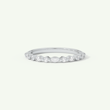 0.32 TCW Round & Marquise Cut Lab-Grown Diamond Half Eternity Wedding Band