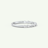 0.32 TCW Round & Marquise Cut Lab-Grown Diamond Half Eternity Wedding Band