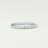 0.32 TCW Round & Marquise Shaped Lab Grown Diamond Wedding Band