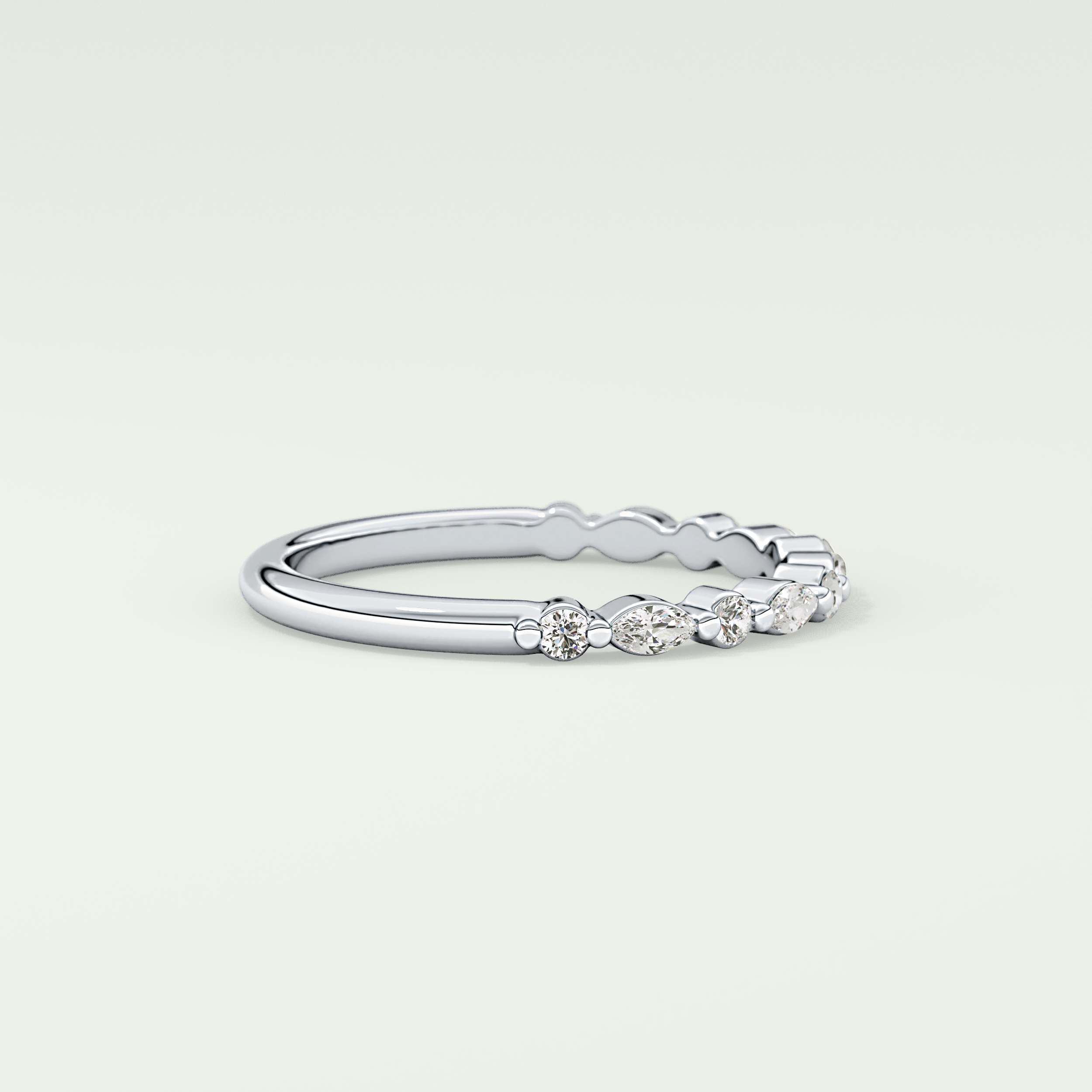 0.32 TCW Round & Marquise Shaped Lab Grown Diamond Wedding Band