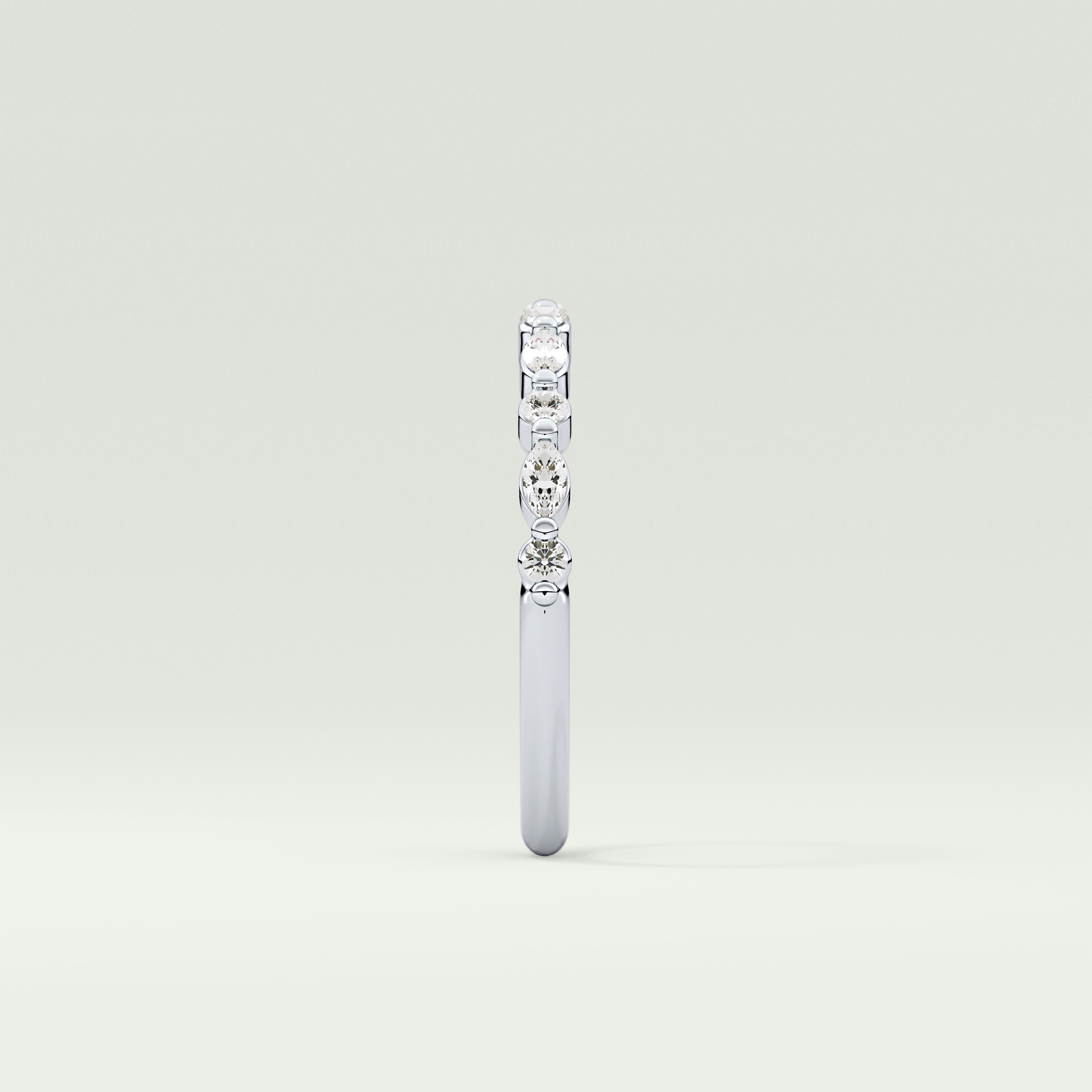 0.32 TCW Round & Marquise Shaped Moissanite Wedding Band