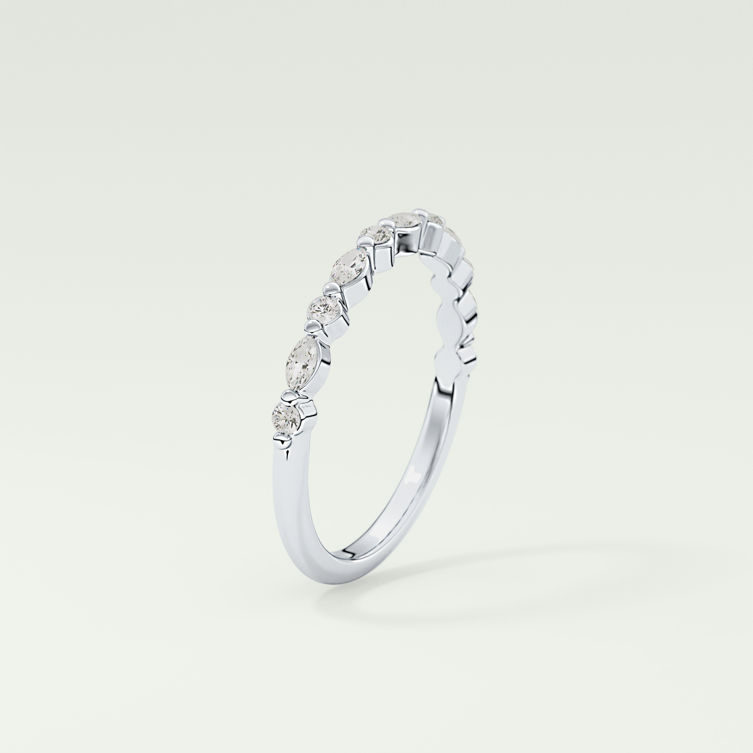 0.32 TCW Round & Marquise Shaped Lab Grown Diamond Wedding Band