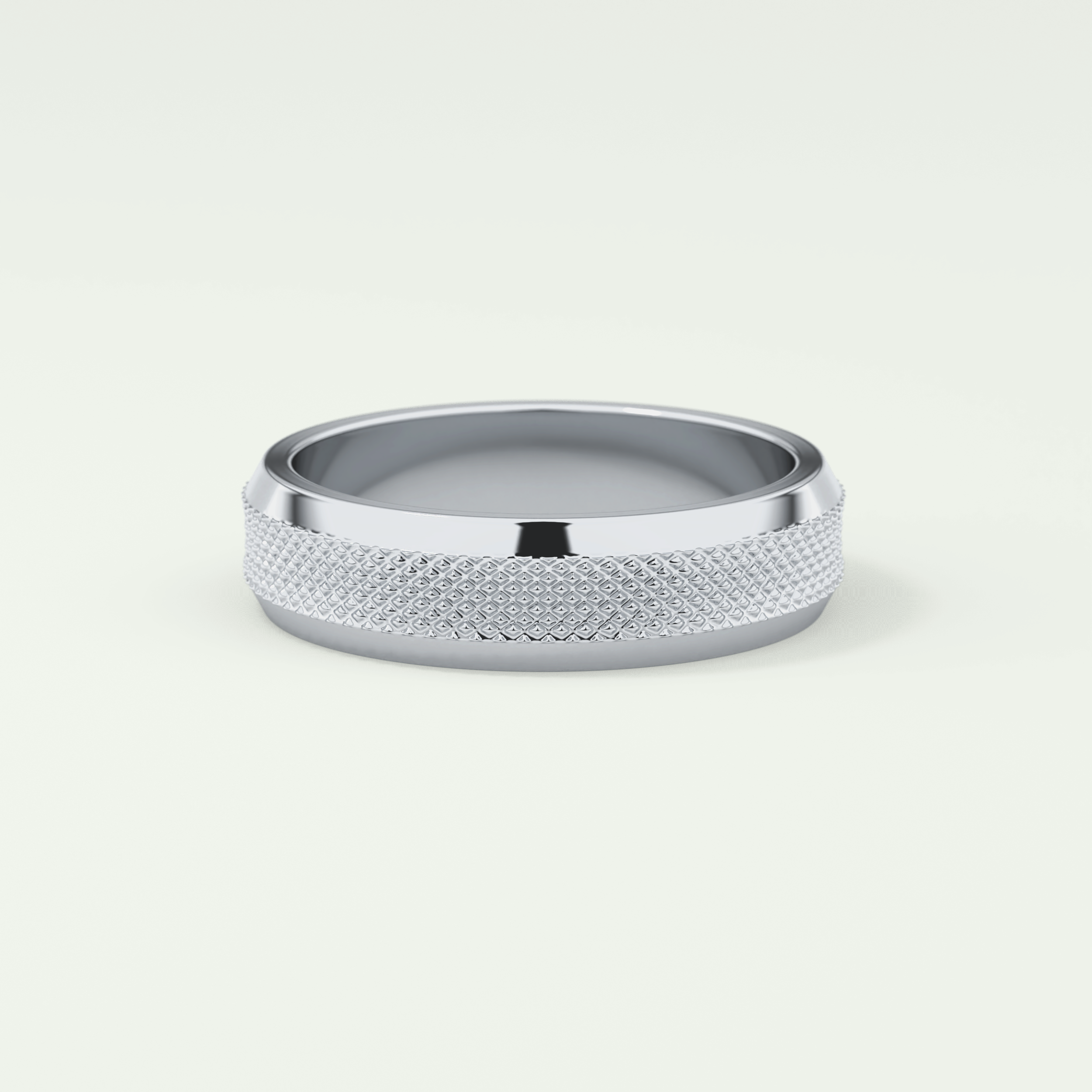 Textured Moissanite Wedding Band
