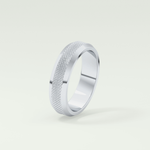 Textured Moissanite Wedding Band
