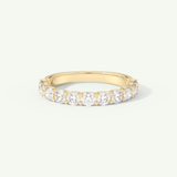 1.1 TCW Round Cut Lab-Grown Diamond Half Eternity Wedding Band