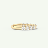 1.1 TCW Round Cut Lab-Grown Diamond Half Eternity Wedding Band