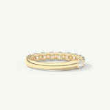 1.1 TCW Round Cut Lab-Grown Diamond Half Eternity Wedding Band