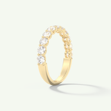 1.1 TCW Round Cut Lab-Grown Diamond Half Eternity Wedding Band