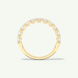 1.1 TCW Round Cut Lab-Grown Diamond Half Eternity Wedding Band