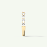1.1 TCW Round Cut Lab-Grown Diamond Half Eternity Wedding Band