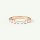 1.1 TCW Round Cut Lab-Grown Diamond Half Eternity Wedding Band