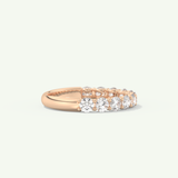 1.1 TCW Round Cut Lab-Grown Diamond Half Eternity Wedding Band