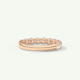1.1 TCW Round Cut Lab-Grown Diamond Half Eternity Wedding Band
