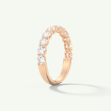 1.1 TCW Round Cut Lab-Grown Diamond Half Eternity Wedding Band