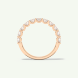 1.1 TCW Round Cut Lab-Grown Diamond Half Eternity Wedding Band