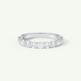 1.1 TCW Round Cut Lab-Grown Diamond Half Eternity Wedding Band