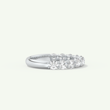 1.1 TCW Round Cut Lab-Grown Diamond Half Eternity Wedding Band