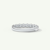 1.1 TCW Round Cut Lab-Grown Diamond Half Eternity Wedding Band