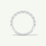 1.1 TCW Round Cut Lab-Grown Diamond Half Eternity Wedding Band