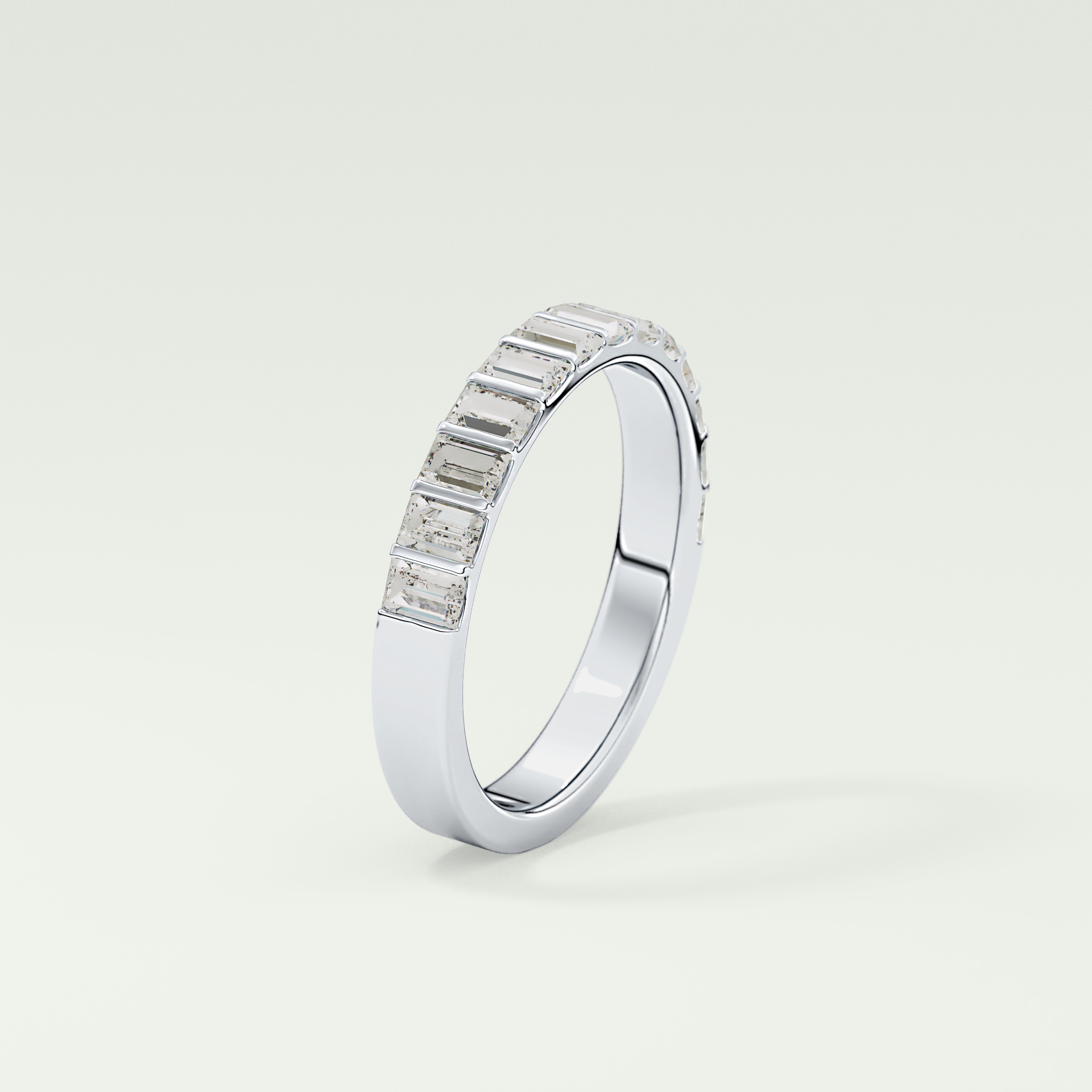 1.08 TCW Baguette Shaped Moissanite Wedding Band