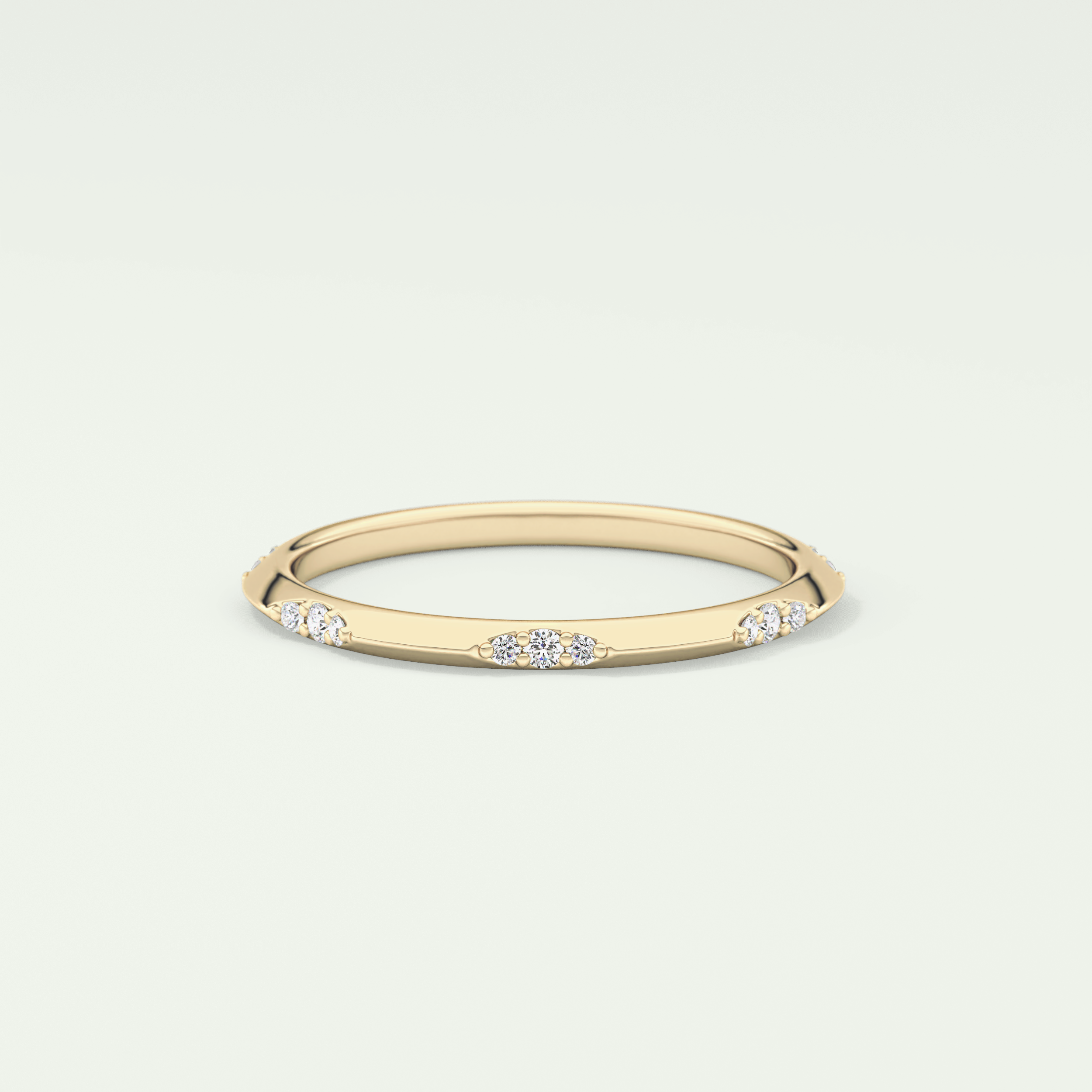 0.09 TCW Round Shaped Lab Grown Diamond Wedding Band