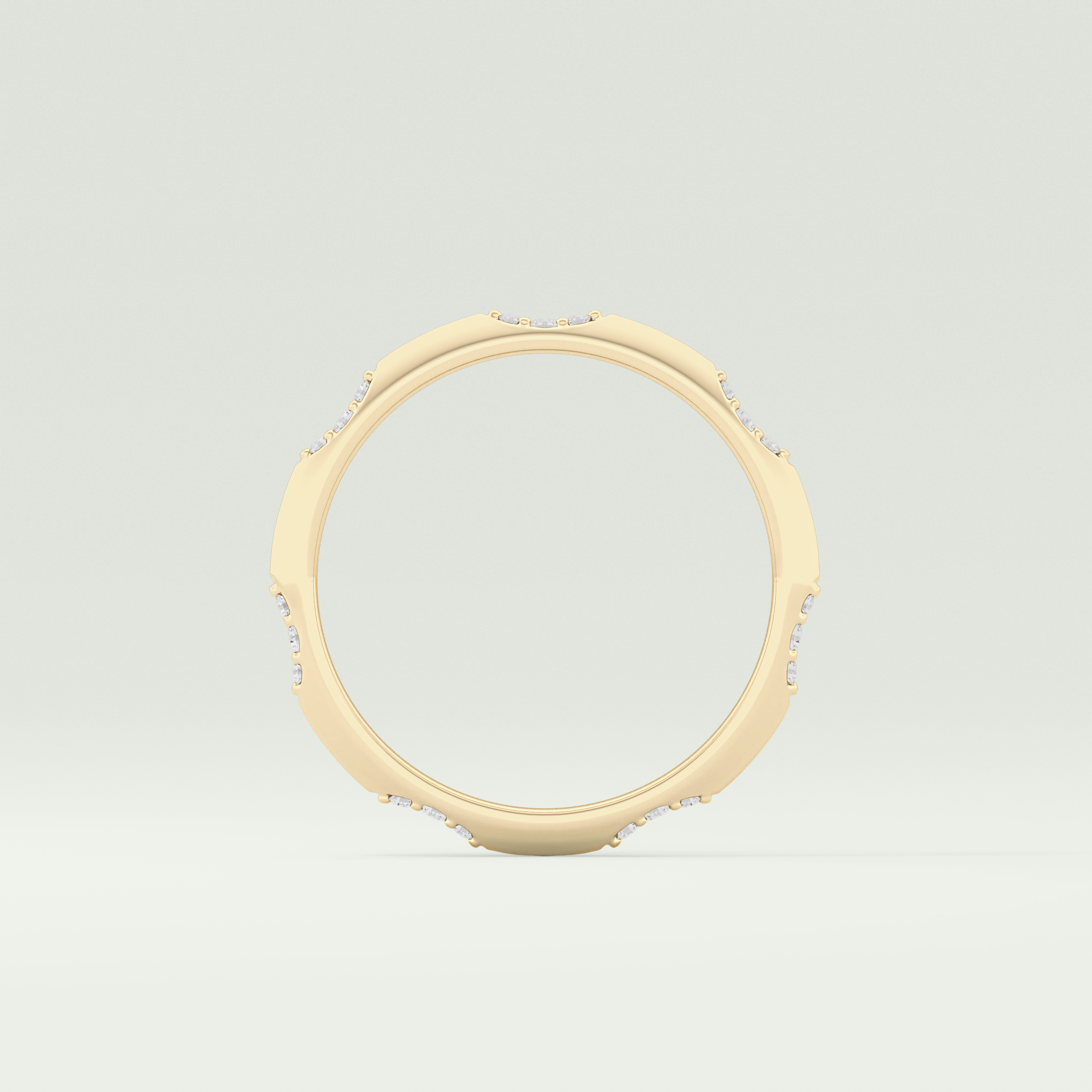 0.09 TCW Round Shaped Lab Grown Diamond Wedding Band