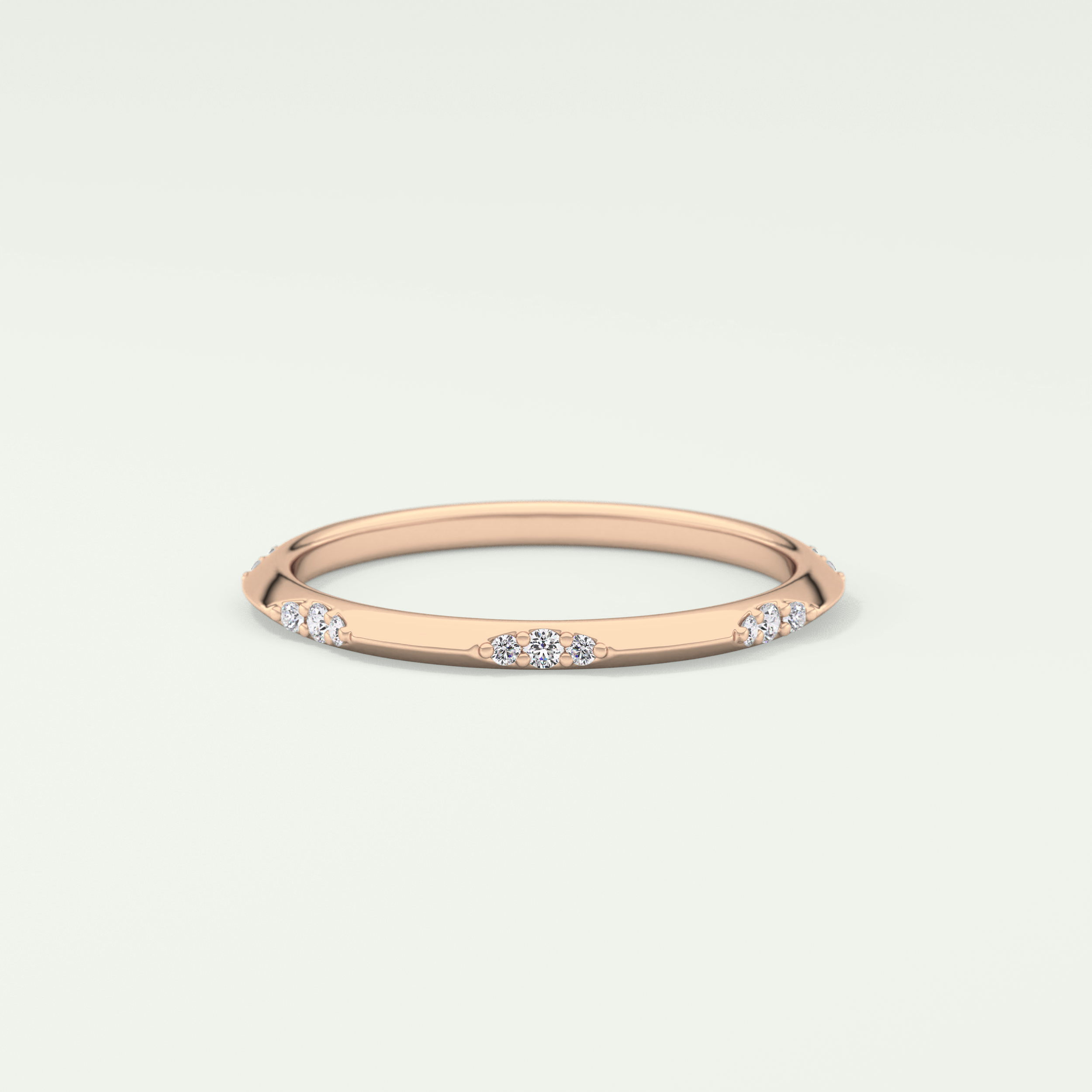 0.09 TCW Round Shaped Lab Grown Diamond Wedding Band