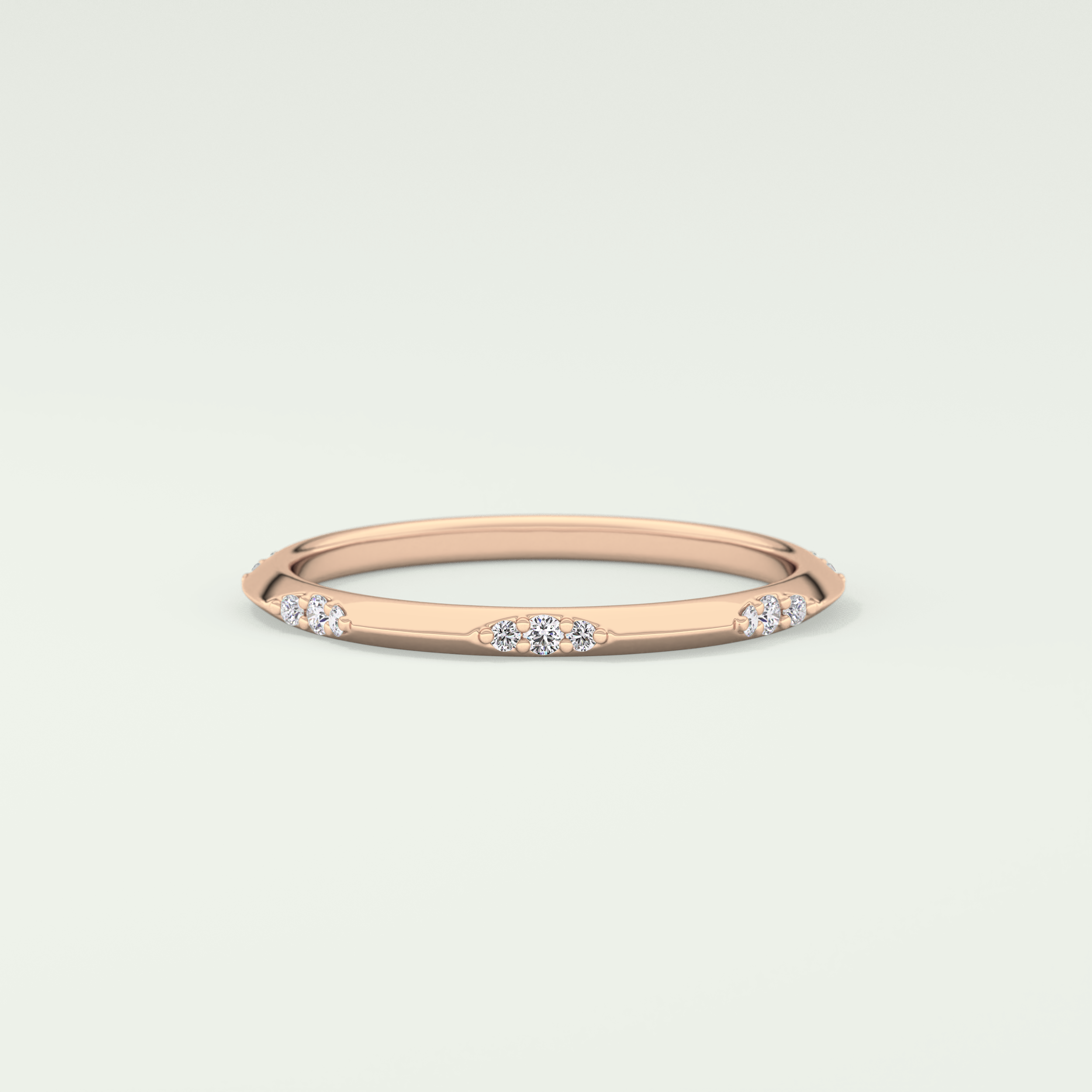 0.09 TCW Round Shaped Lab Grown Diamond Wedding Band