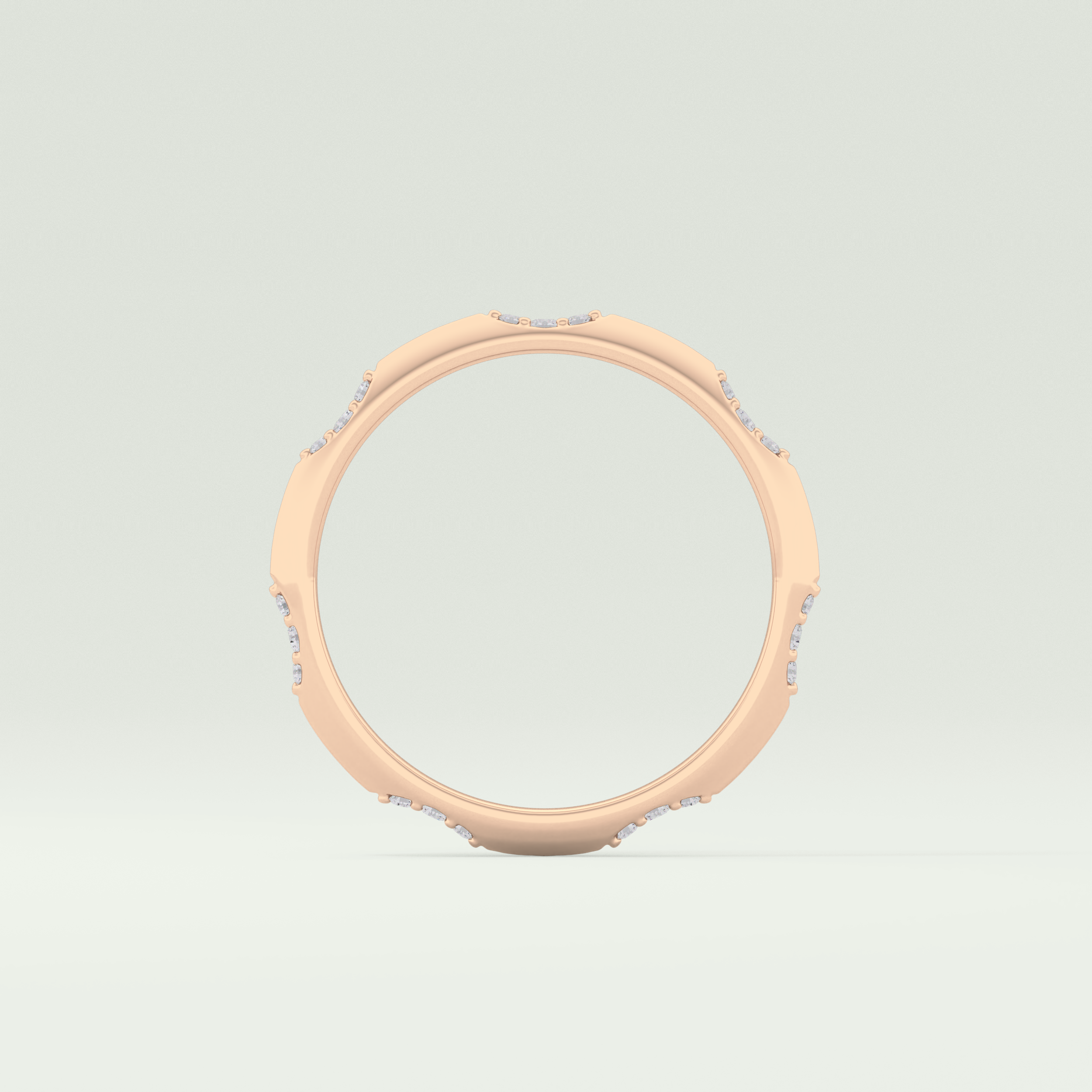 0.09 TCW Round Shaped Lab Grown Diamond Wedding Band