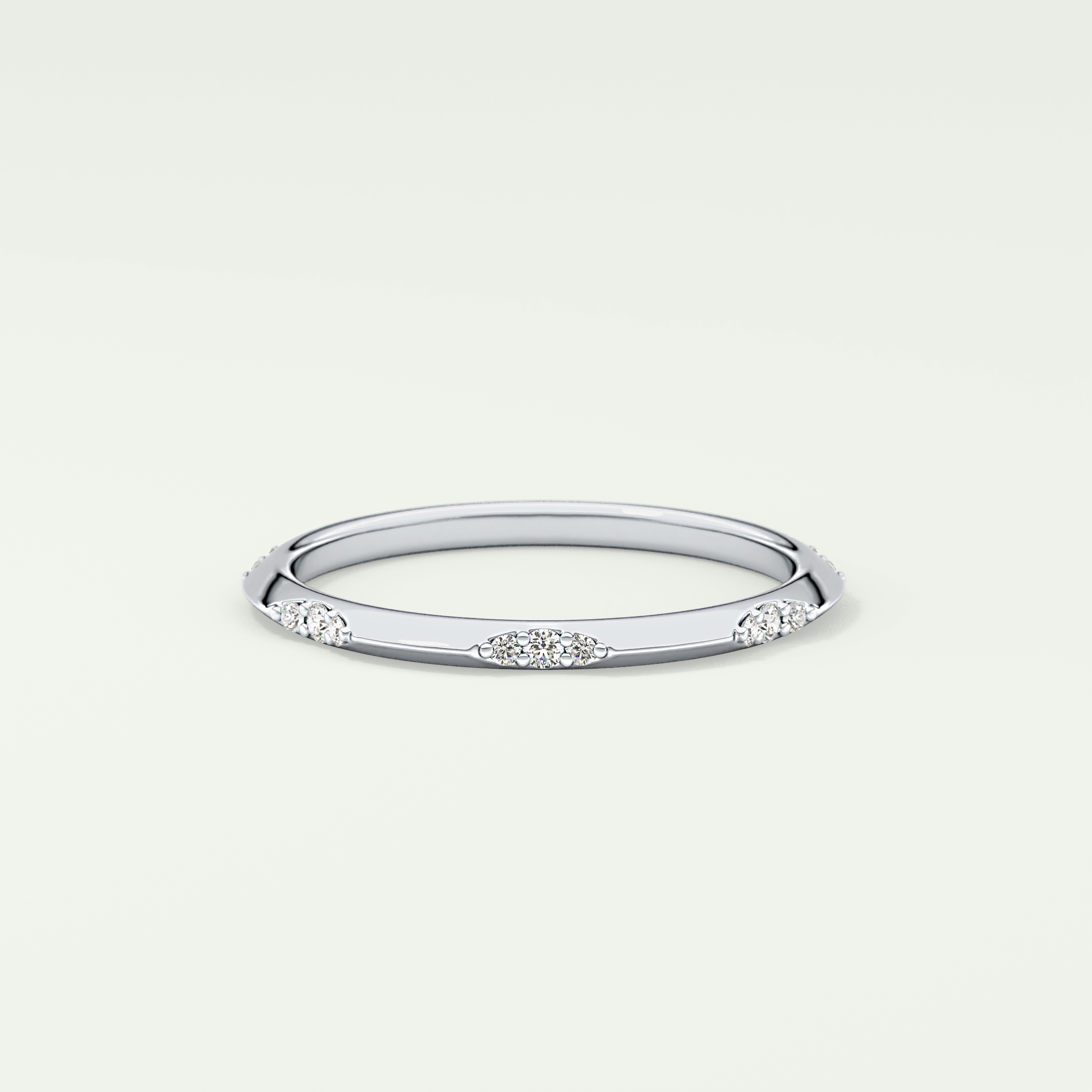 0.09 TCW Round Shaped Lab Grown Diamond Wedding Band