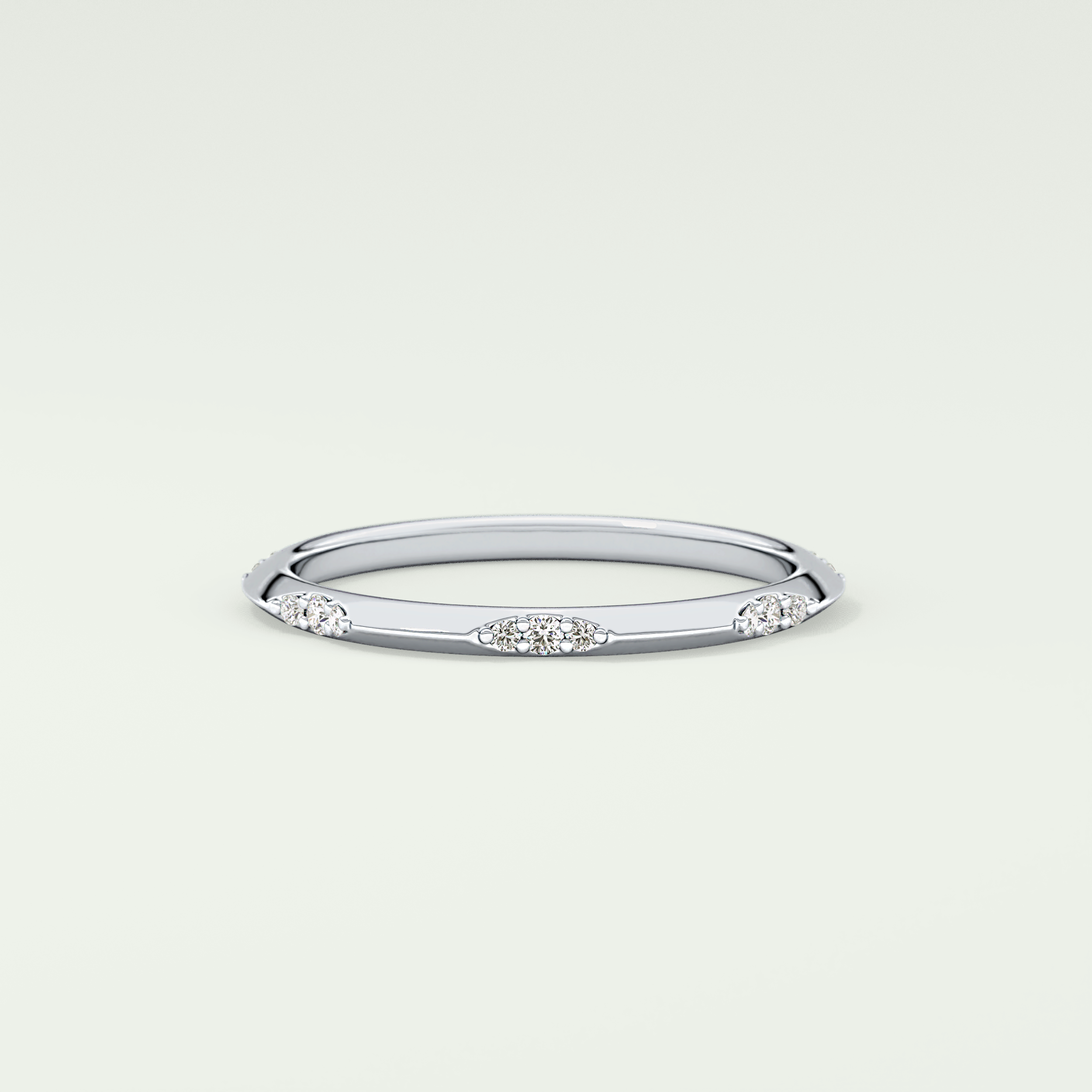 0.09 TCW Round Shaped Lab Grown Diamond Wedding Band