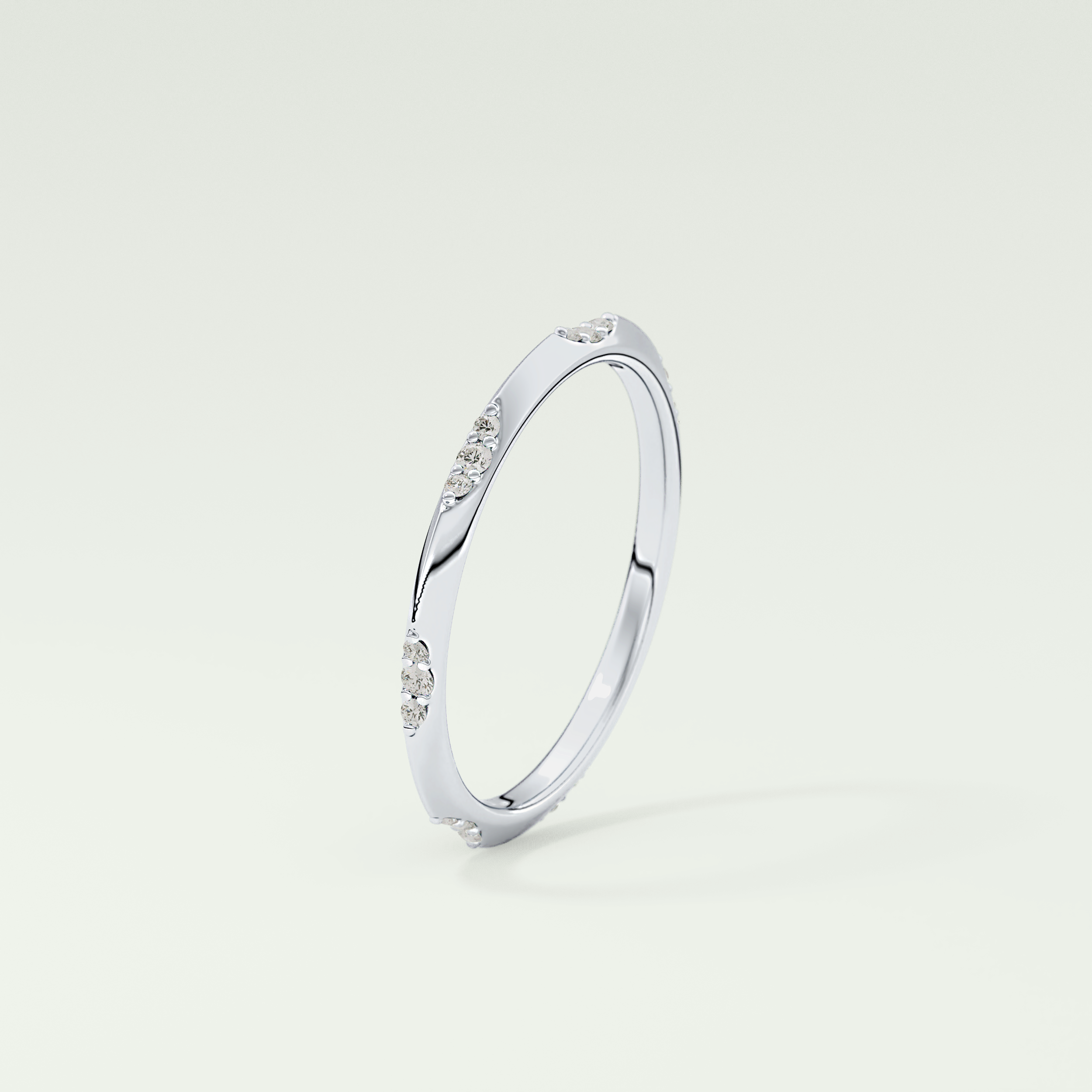 0.09 TCW Round Shaped Lab Grown Diamond Wedding Band