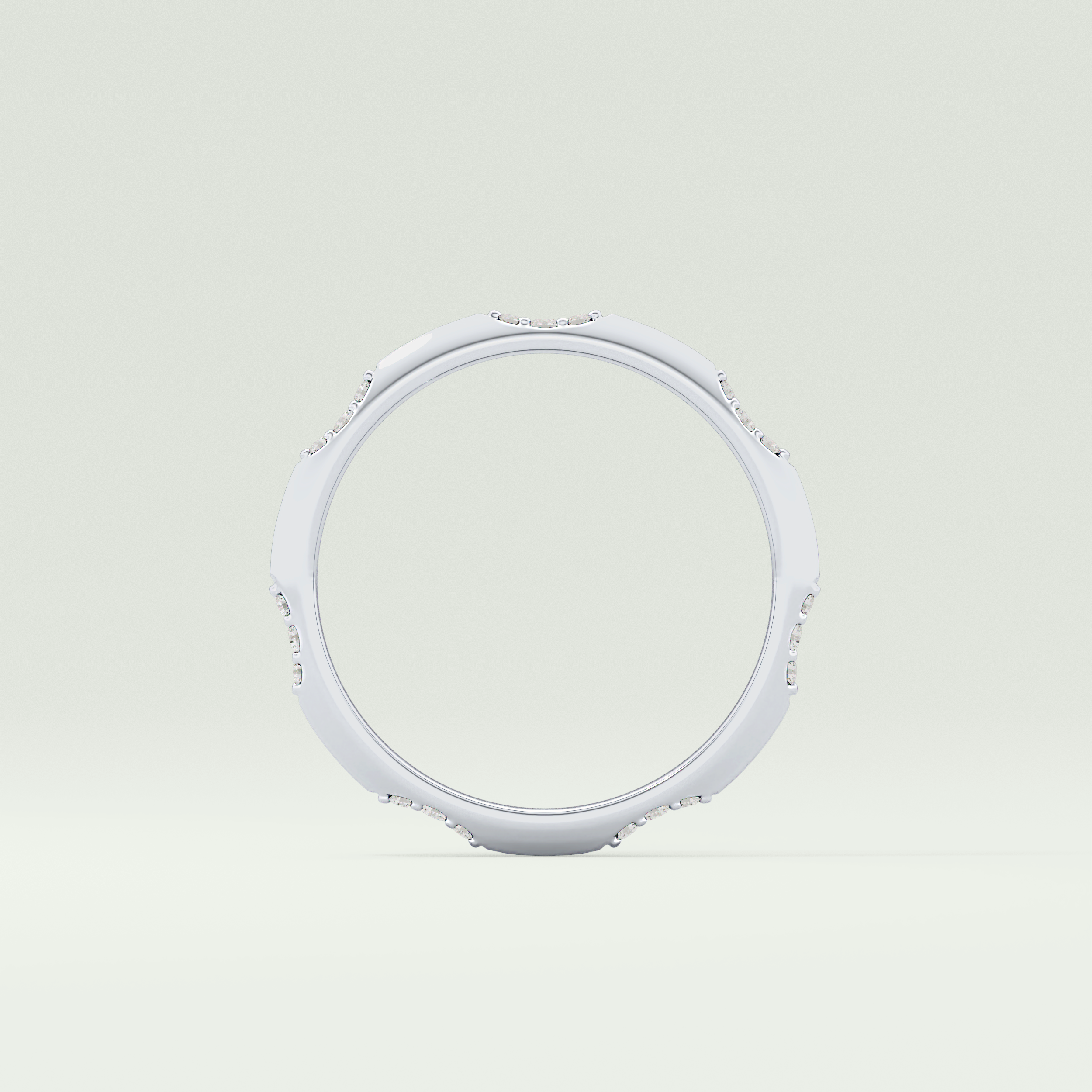 0.09 TCW Round Shaped Lab Grown Diamond Wedding Band