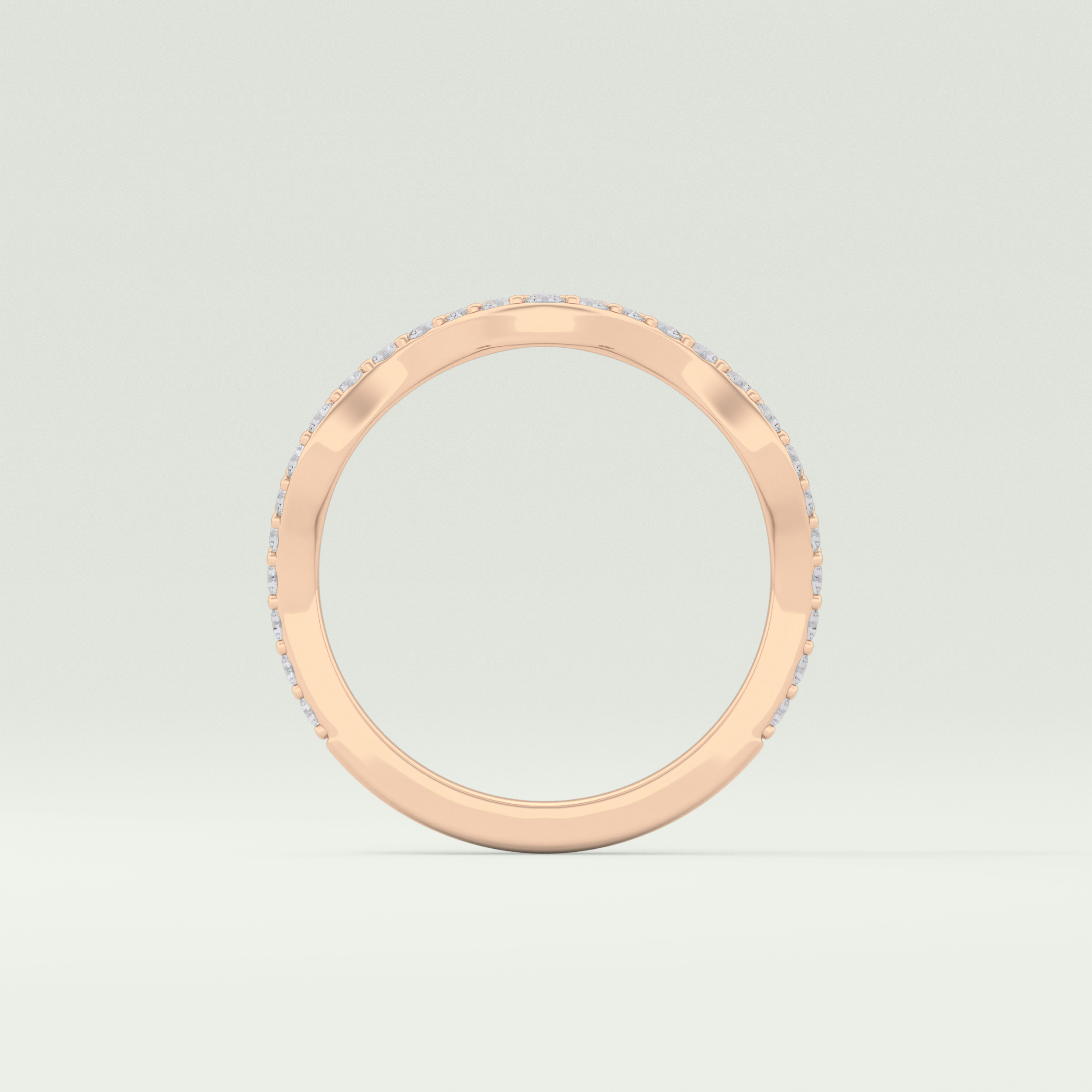 0.58 TCW Round Shaped Lab Grown Diamond Wedding Band