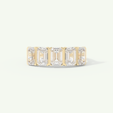 2.5 TCW Emerald Cut Lab-Grown Diamond Half Eternity Wedding Band