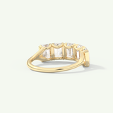 2.5 TCW Emerald Cut Lab-Grown Diamond Half Eternity Wedding Band