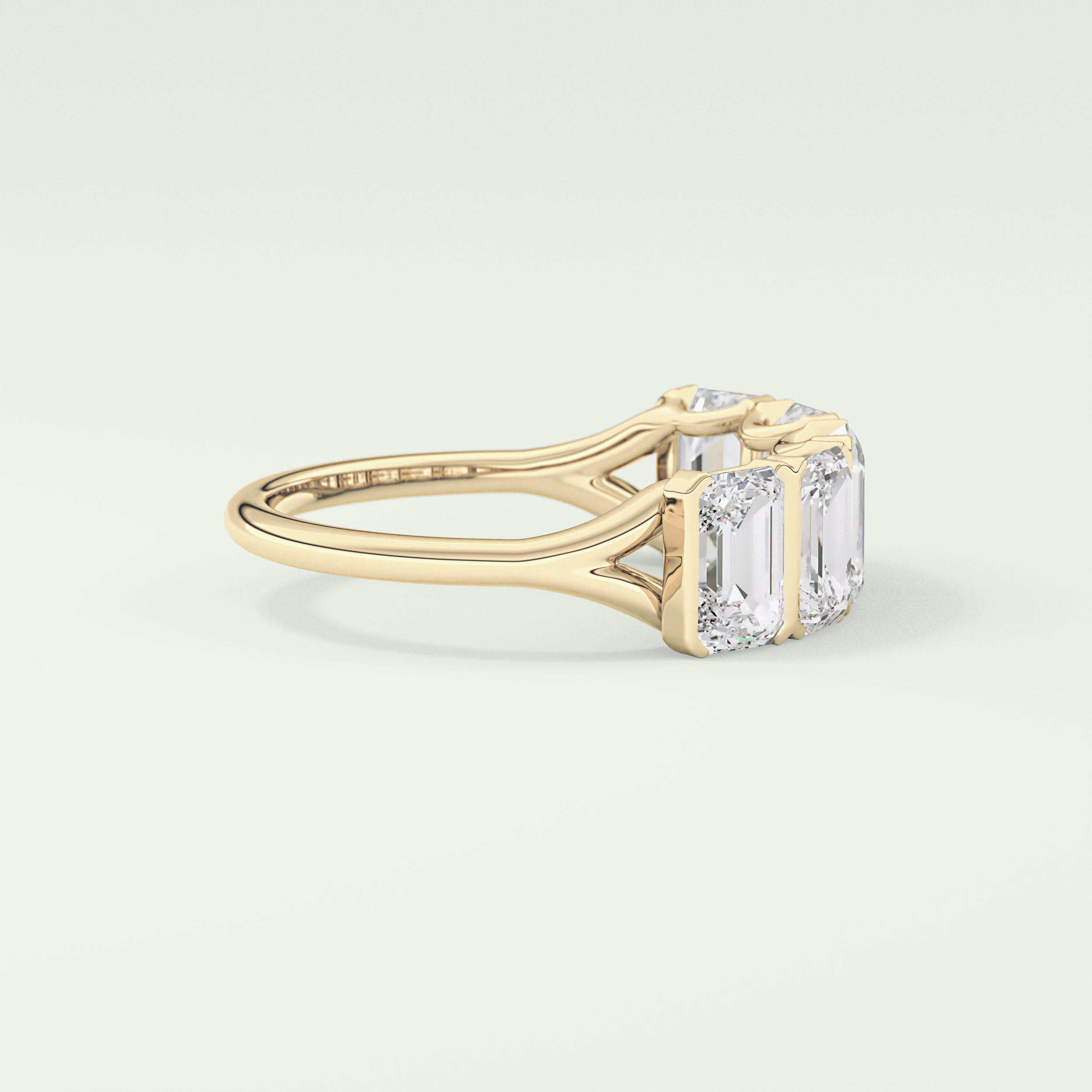 2.5 TCW Emerald Shaped Moissanite Wedding Band