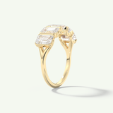2.5 TCW Emerald Cut Lab-Grown Diamond Half Eternity Wedding Band