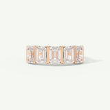 2.5 TCW Emerald Cut Lab-Grown Diamond Half Eternity Wedding Band
