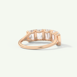 2.5 TCW Emerald Cut Lab-Grown Diamond Half Eternity Wedding Band