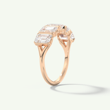 2.5 TCW Emerald Shaped Moissanite Half Eternity Wedding Band