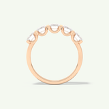 2.5 TCW Emerald Cut Lab-Grown Diamond Half Eternity Wedding Band