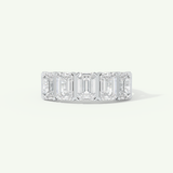 2.5 TCW Emerald Cut Lab-Grown Diamond Half Eternity Wedding Band