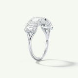 2.5 TCW Emerald Cut Lab-Grown Diamond Half Eternity Wedding Band