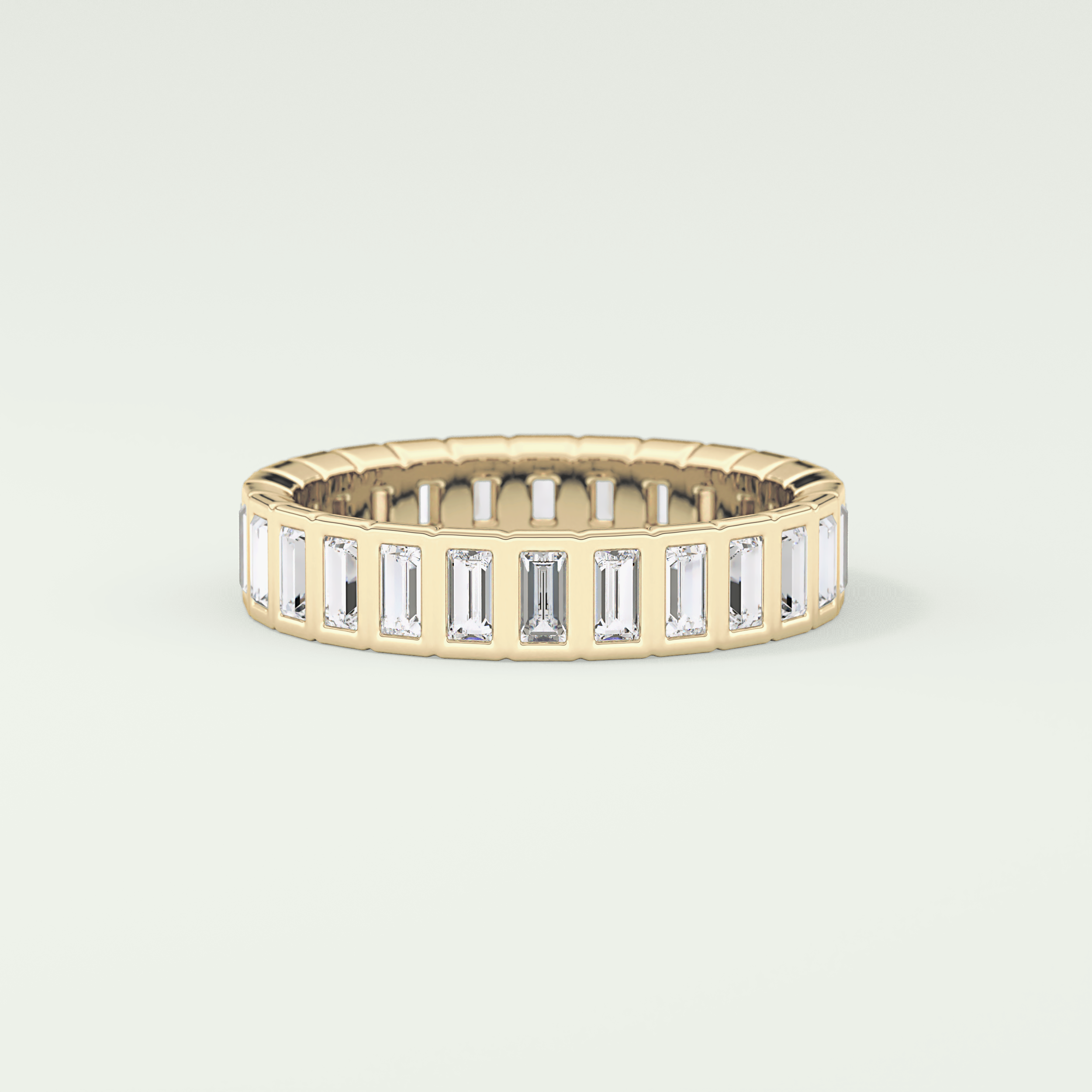 0.8 TCW Baguette Shaped Moissanite Wedding Band